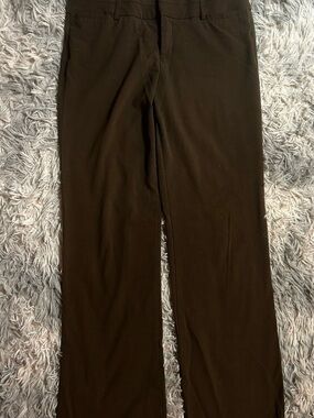 AB Studio Straight-Leg Pants in Dark Brown